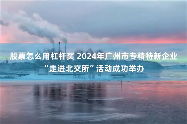 股票怎么用杠杆买 2024年广州市专精特新企业“走进北交所”活动成功举办