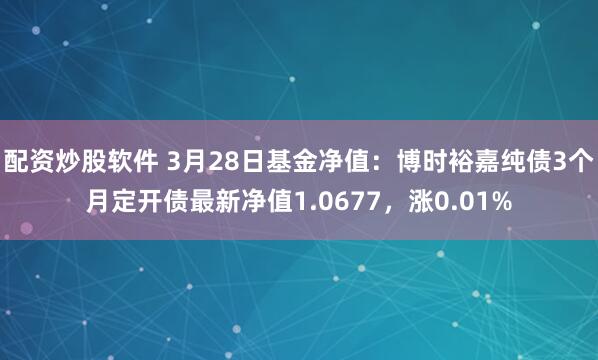 配资炒股软件 3月28日基金净值：博时裕嘉纯债3个月定开债最新净值1.0677，涨0.01%