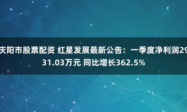 庆阳市股票配资 红星发展最新公告：一季度净利润2931.03万元 同比增长362.5%