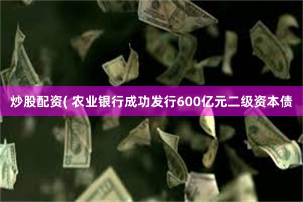 炒股配资( 农业银行成功发行600亿元二级资本债