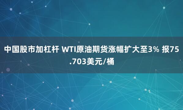 中国股市加杠杆 WTI原油期货涨幅扩大至3% 报75.703美元/桶