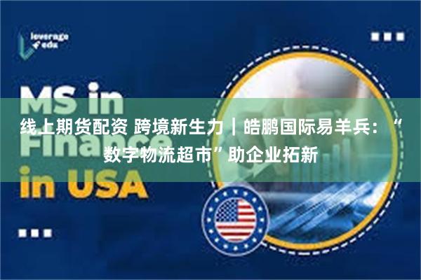 线上期货配资 跨境新生力｜皓鹏国际易羊兵：“数字物流超市”助企业拓新